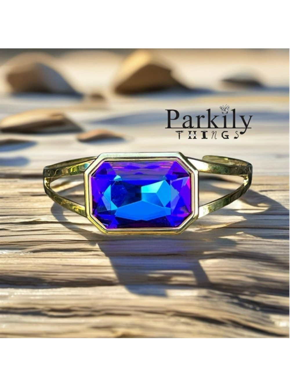 Handcrafted bracelet with large Austrian crystal